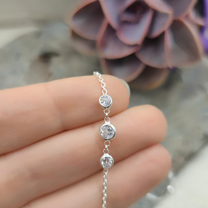 Collana girocollo in argento con zirconi - MEHERAN