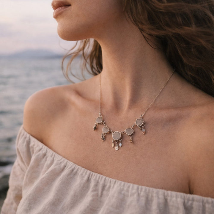Collana in argento 925 con pietra di luna - RUHANI