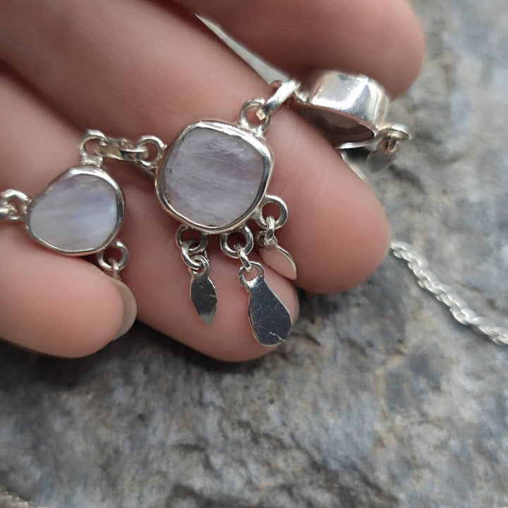 Collana in argento 925 con pietra di luna - RUHANI