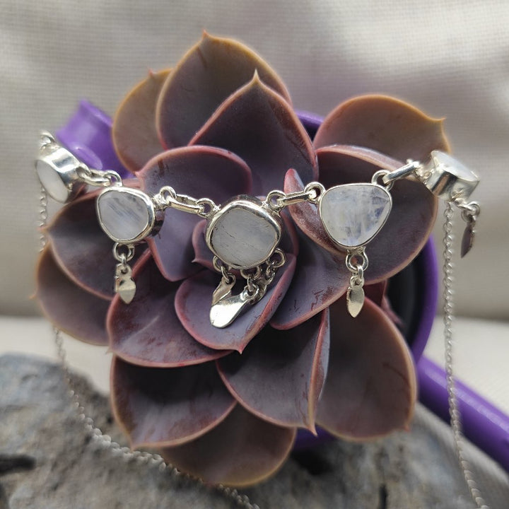 Collana in argento 925 con pietra di luna - RUHANI