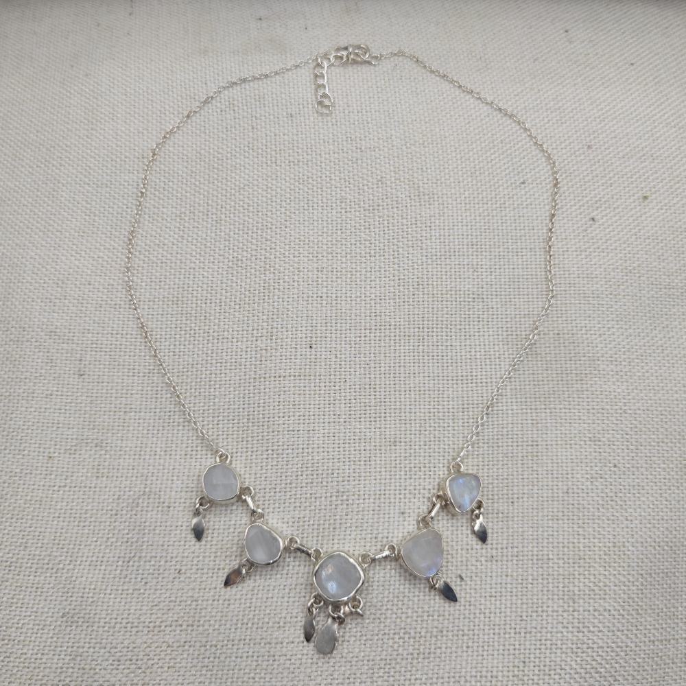 Collana in argento 925 con pietra di luna - RUHANI