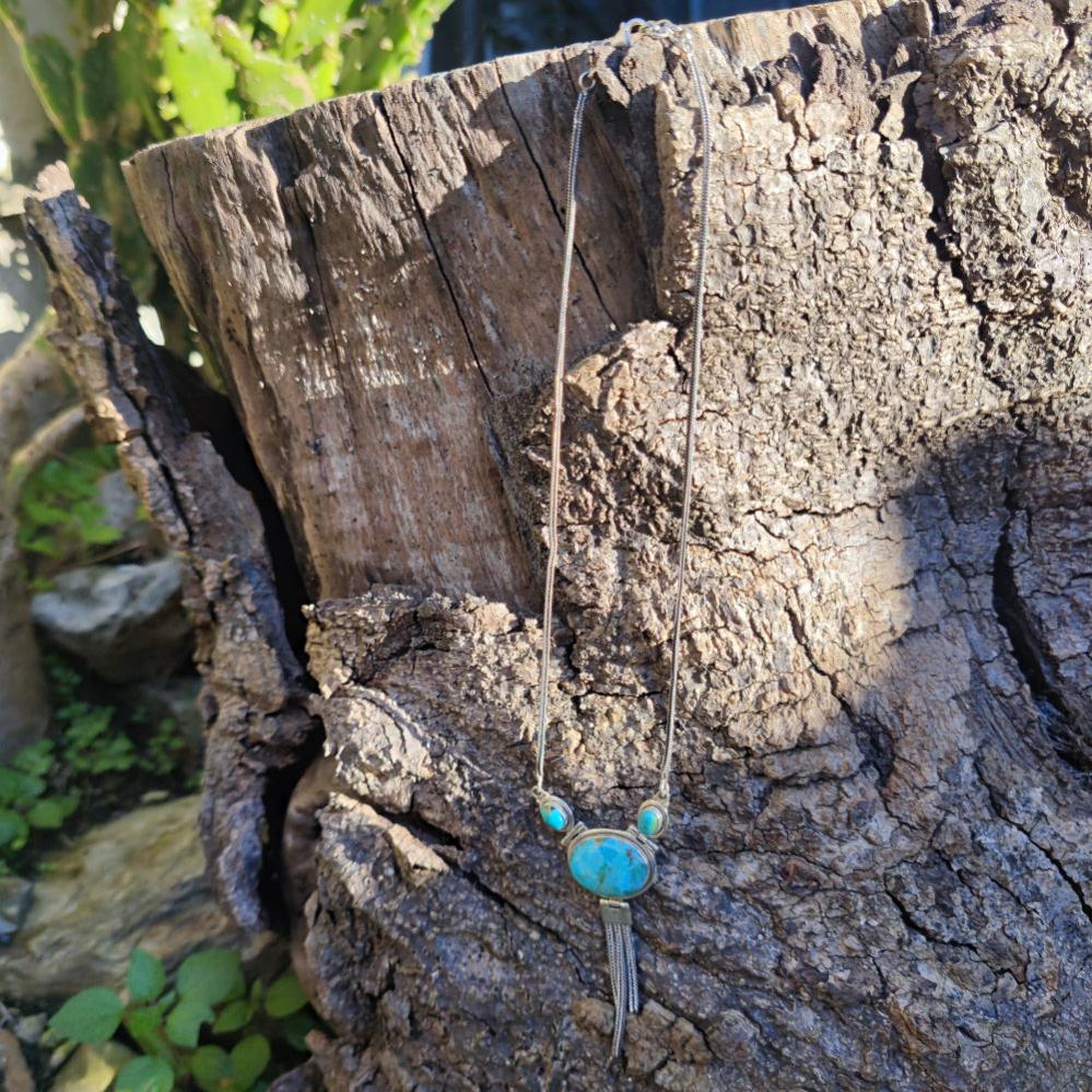 Collana etnica in argento 925 con pietra - DOBH