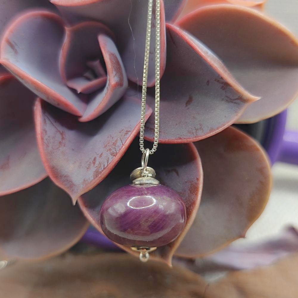 Collana artigianale in argento 925 radice di rubino - AHLAYA