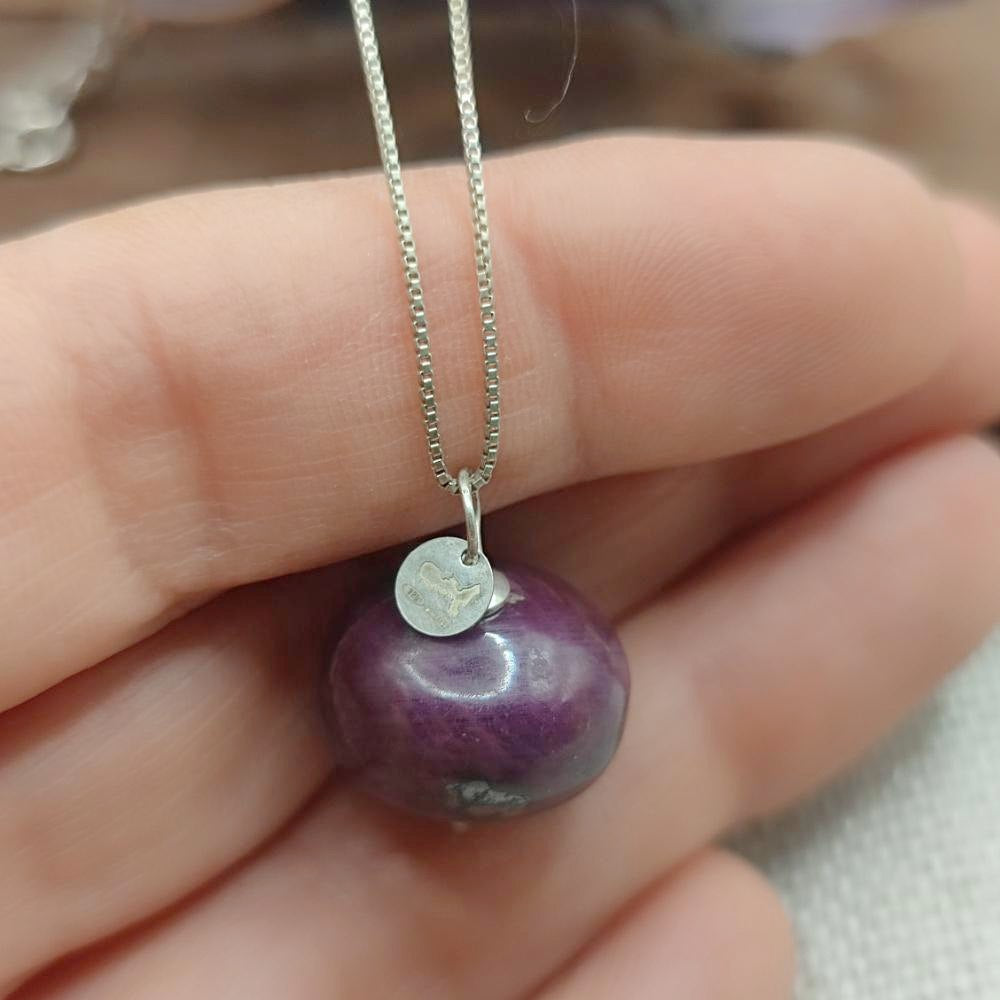 Collana artigianale in argento 925 radice di rubino - AHLAYA