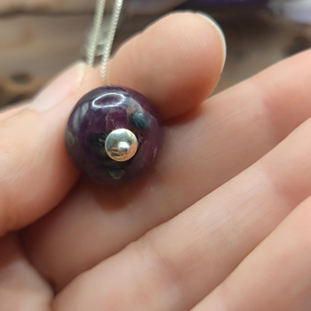 Collana artigianale in argento 925 radice di rubino - AHLAYA