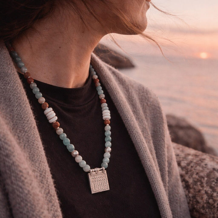 Collana artigianale acquamarina in argento 925 - YAMUNA