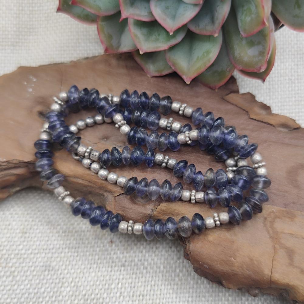 Collana artigianale in argento 925 e iolite - SUBARNAREKHA