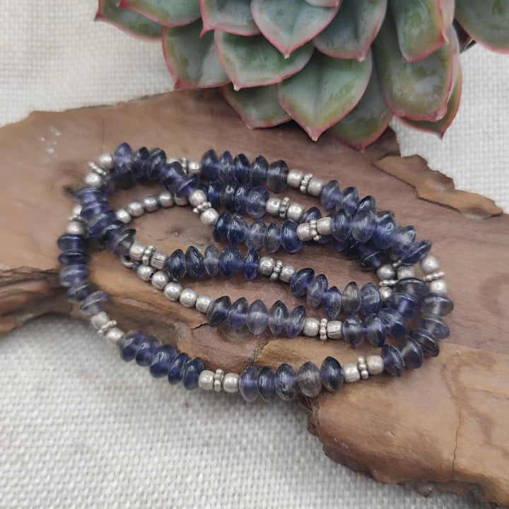 Collana artigianale in argento 925 e iolite - SUBARNAREKHA