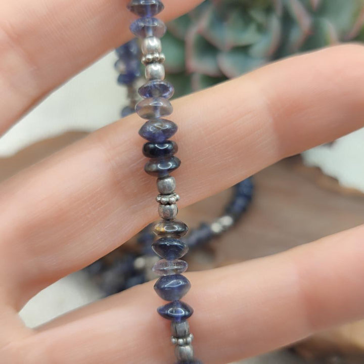 Collana artigianale in argento 925 e iolite - SUBARNAREKHA