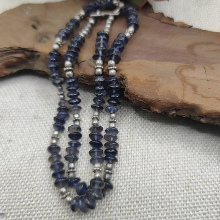 Collana artigianale in argento 925 e iolite - SUBARNAREKHA