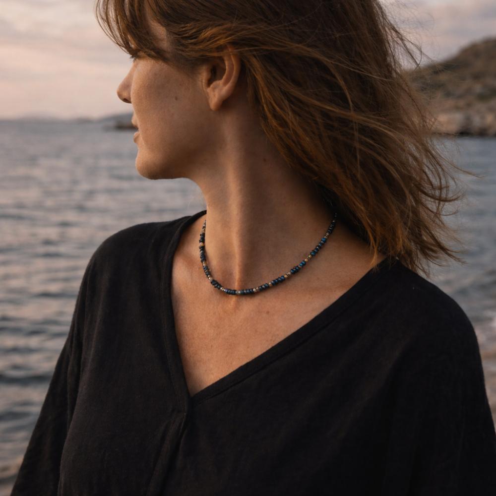 Collana artigianale in argento 925 e iolite - SUBARNAREKHA