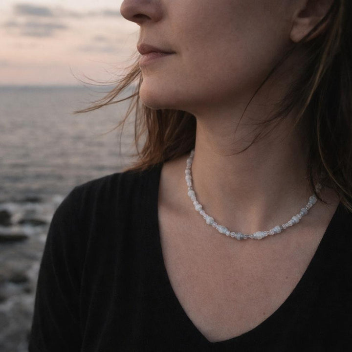 Collana artigianale pietra di luna in argento 925 - RAVI