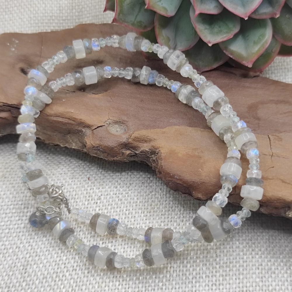 Collana artigianale pietra di luna in argento 925 - RAVI