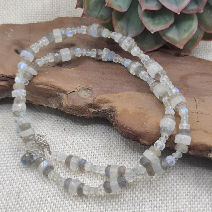 Collana artigianale pietra di luna in argento 925 - RAVI