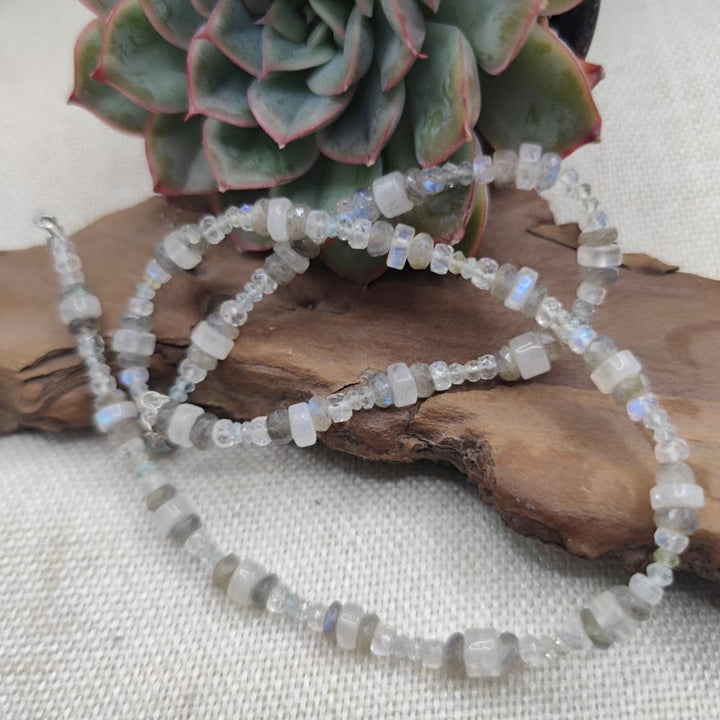 Collana artigianale pietra di luna in argento 925 - RAVI