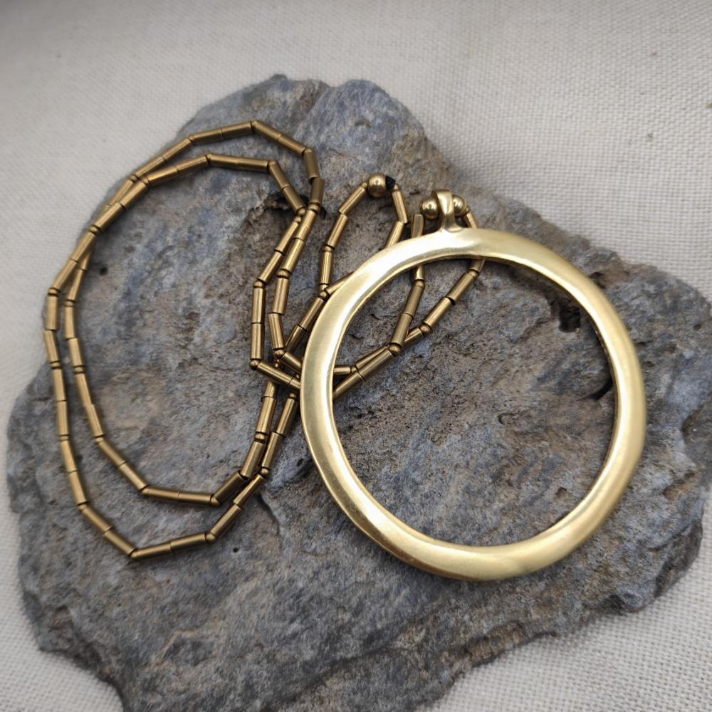 Collana etnica in ottone con ciondolo - NADIA
