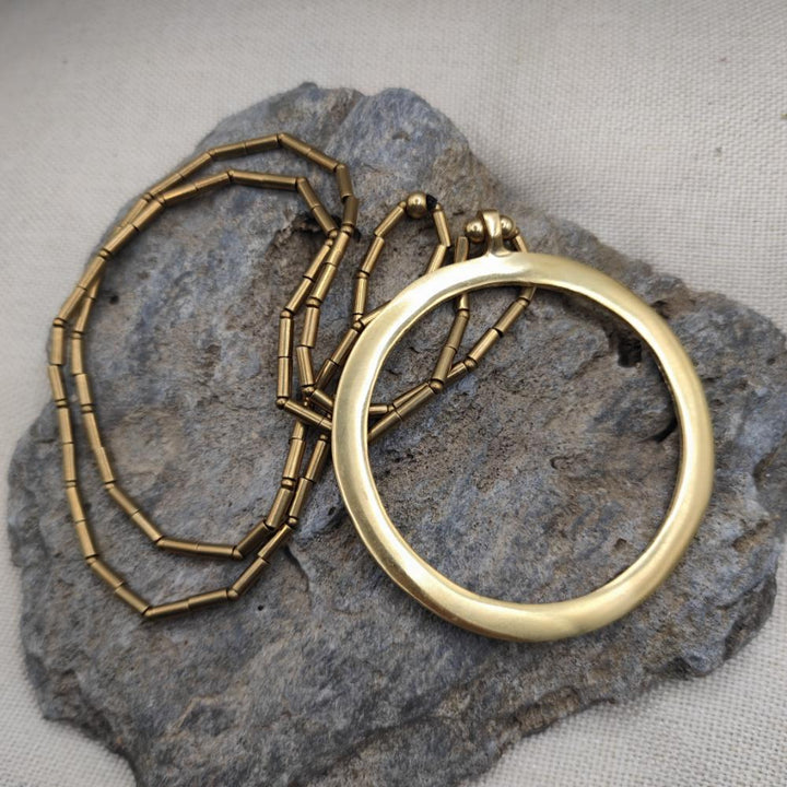 Collana etnica in ottone con ciondolo - NADIA