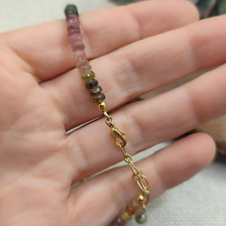 Collana artigianale ottone tormalina - SHYOK