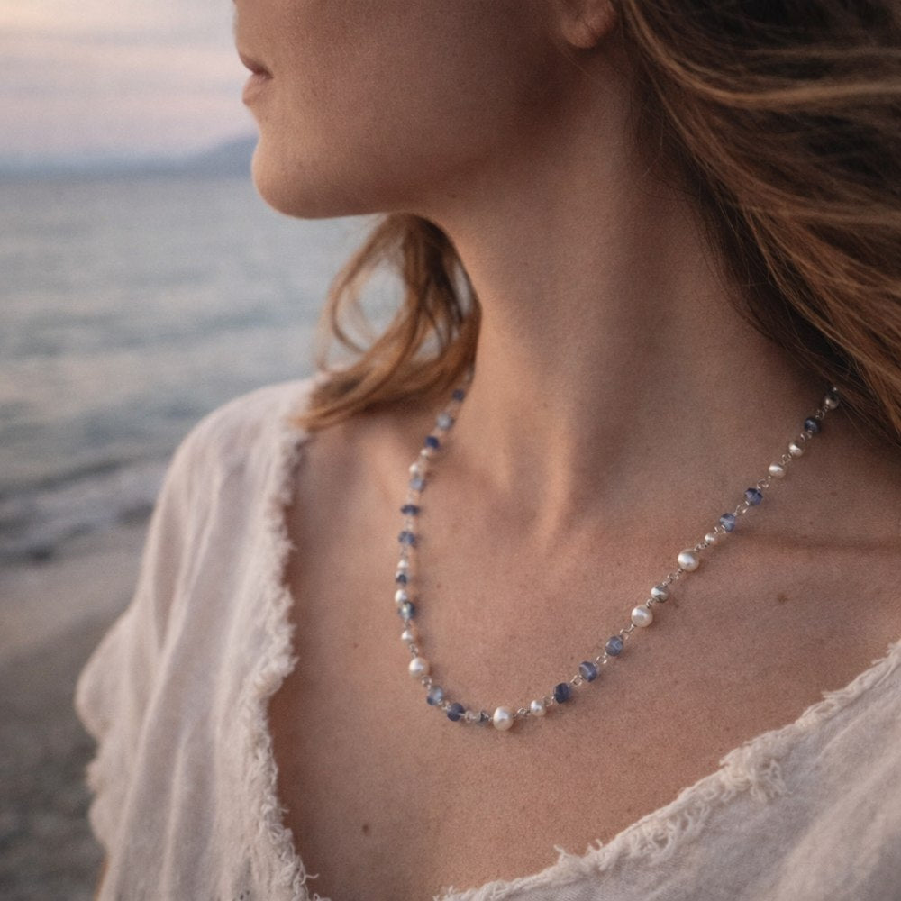 Collana artigianale in argento 925 perla - MALIKA