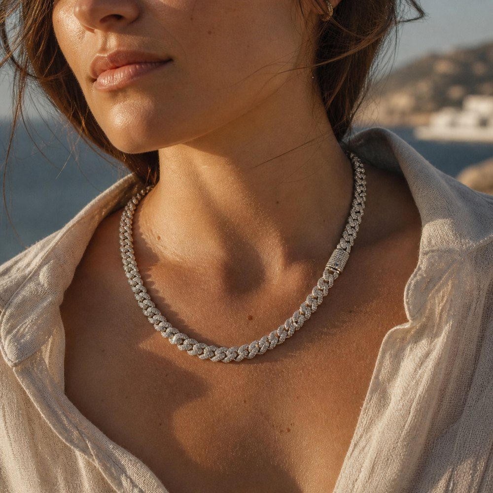 Collana catena argento 925 e zirconi - YASMINA