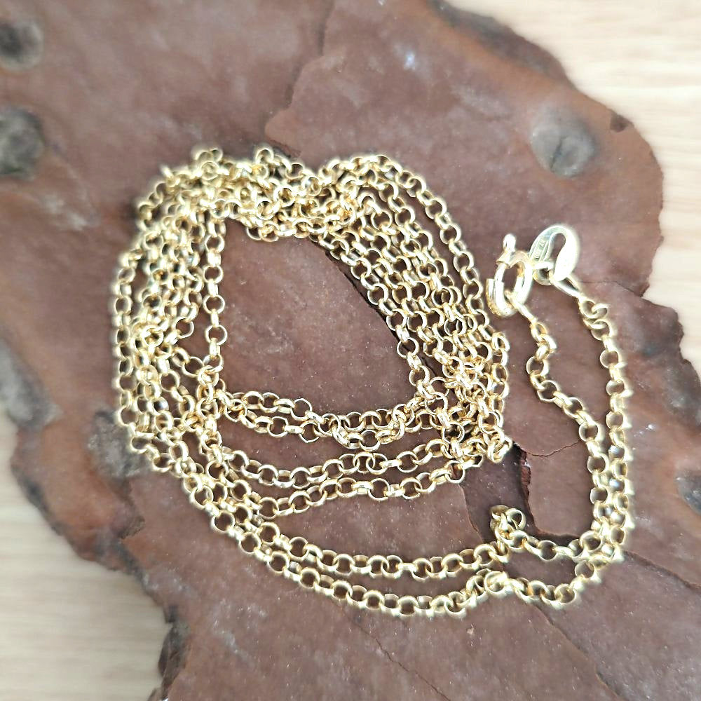 925 silver gold plated soft fine necklace - ROLO'