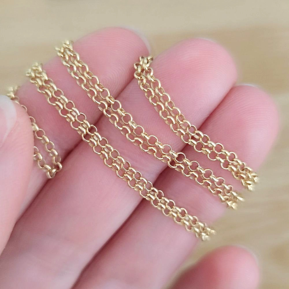 925 silver gold plated soft fine necklace - ROLO'