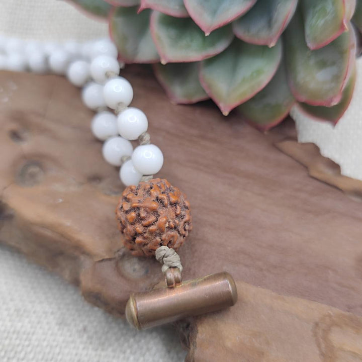 Collana etnica con agata bianca e rame - SABARMATI