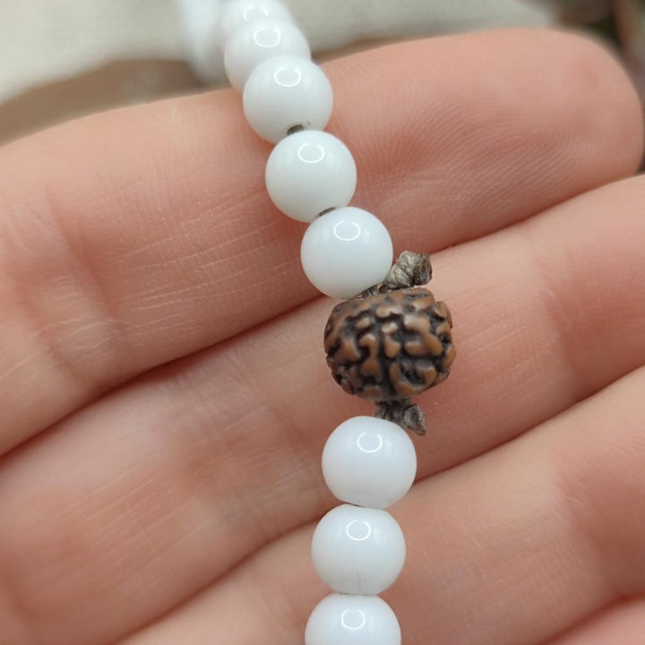 Collana etnica con agata bianca e rame - SABARMATI