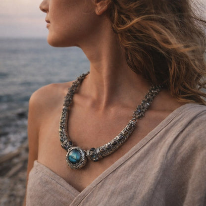 Collana semirigida in argento 925 labradorite - RHOINI