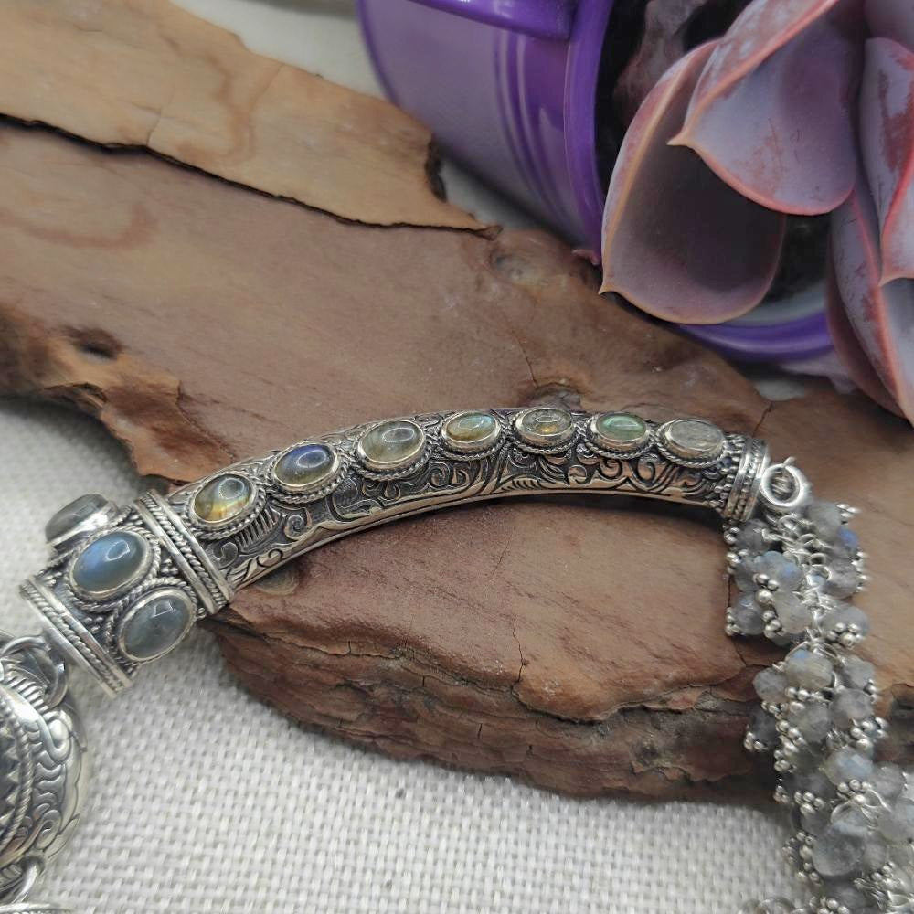 Collana semirigida in argento 925 labradorite - RHOINI