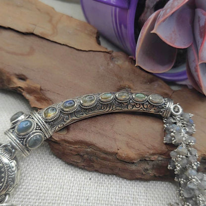 Collana semirigida in argento 925 labradorite - RHOINI