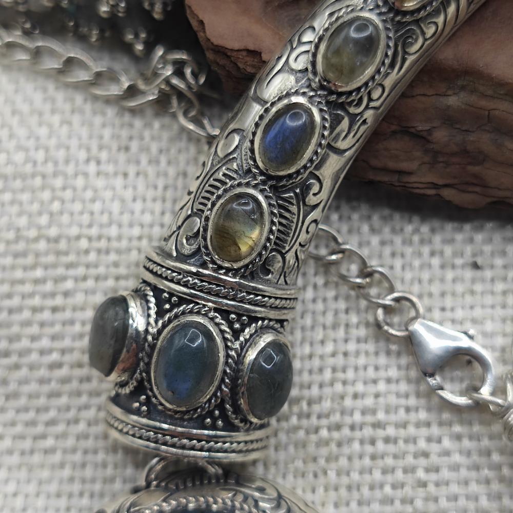 Collana semirigida in argento 925 labradorite - RHOINI