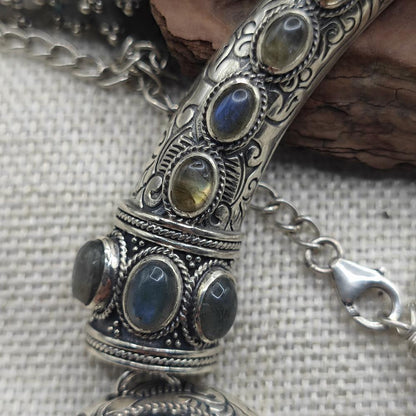Collana semirigida in argento 925 labradorite - RHOINI