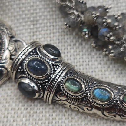 Collana semirigida in argento 925 labradorite - RHOINI