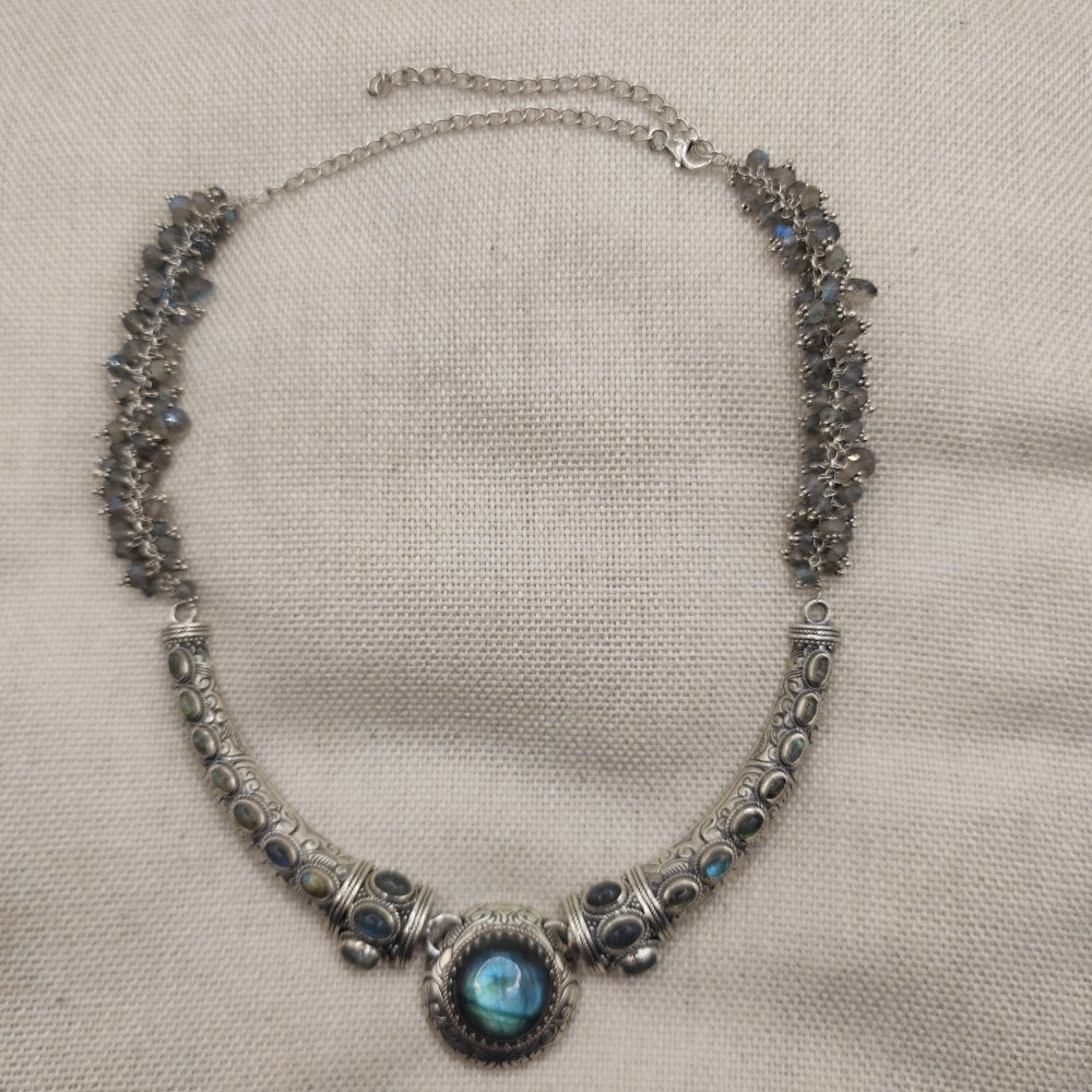 Collana semirigida in argento 925 labradorite - RHOINI