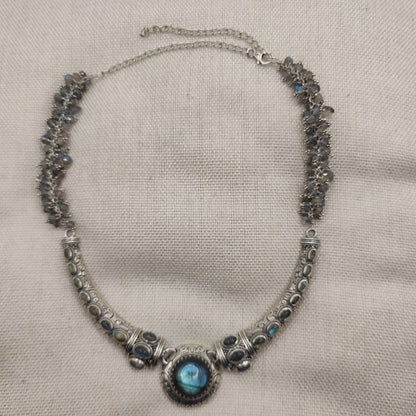 Collana semirigida in argento 925 labradorite - RHOINI