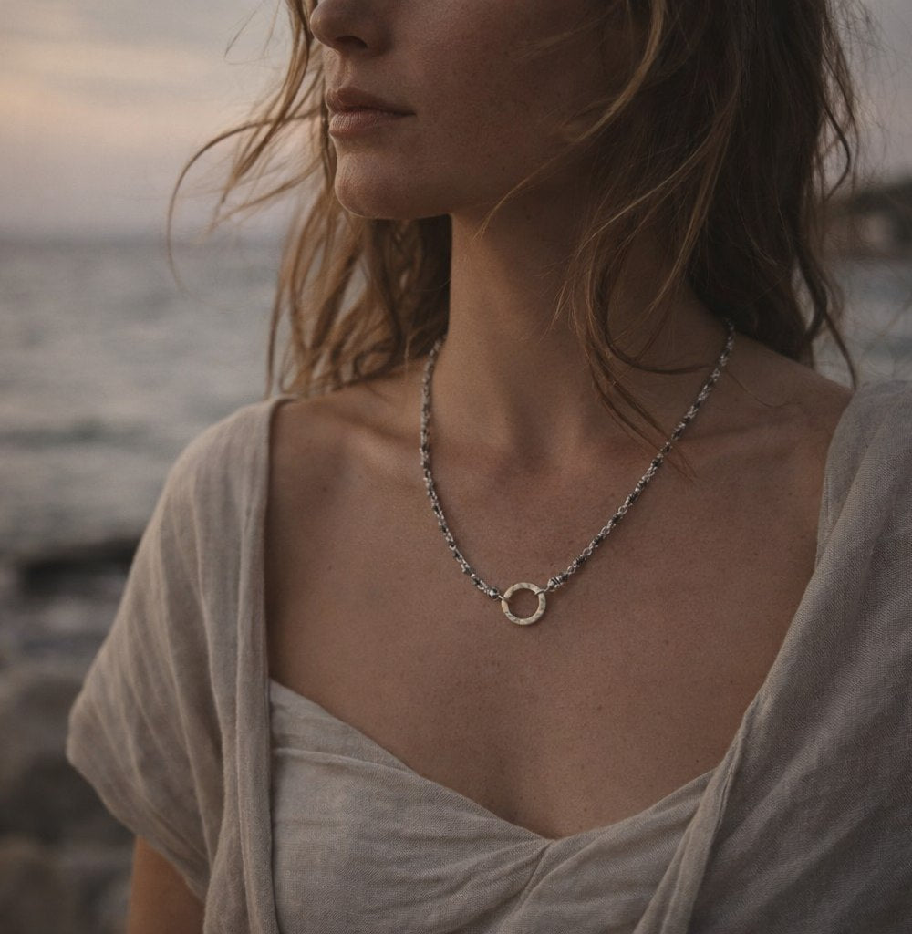 COLLANA etnica in argento 925 dorje - ARUNA