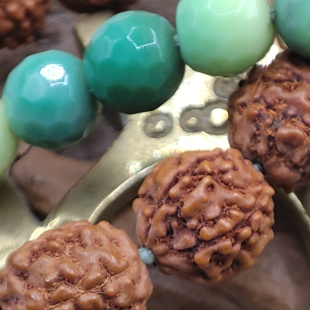 Collana artigianale crisoprasio in ottone - MUSI makro