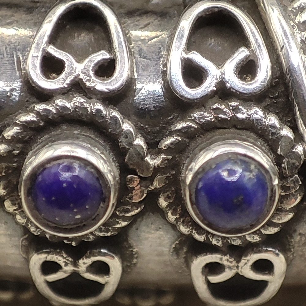 Collana rigida apribile in argento 925 lapislazzuli - YAMUNOTRI