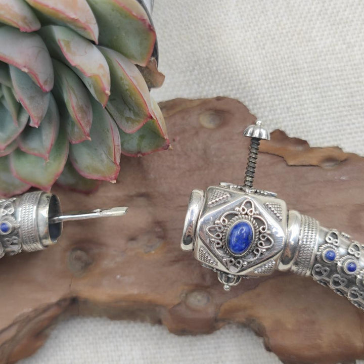 Collana rigida apribile in argento 925 lapislazzuli - YAMUNOTRI