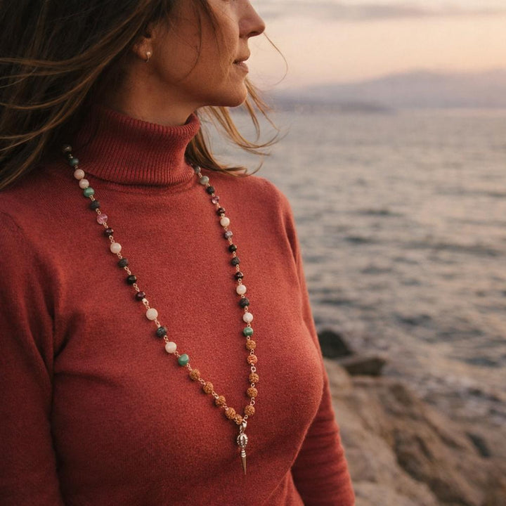 Collana artigianale multipietra in argento 925 - MAHANADI