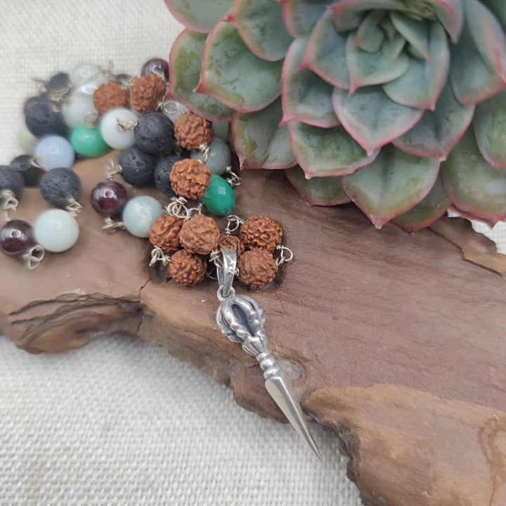 Collana artigianale multipietra in argento 925 - MAHANADI