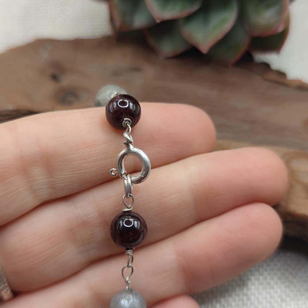 Collana artigianale multipietra in argento 925 - MAHANADI