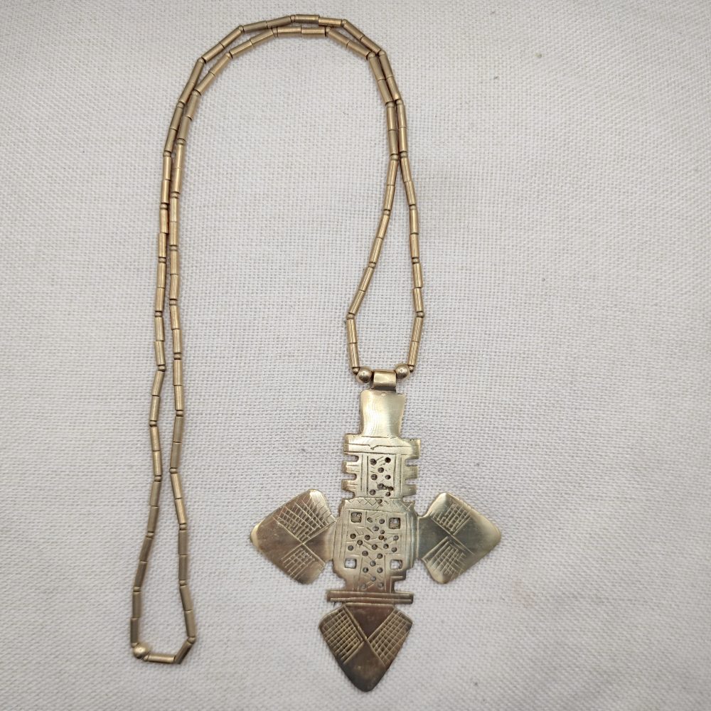 Collana etnica in ottone con ciondolo - KARIMA