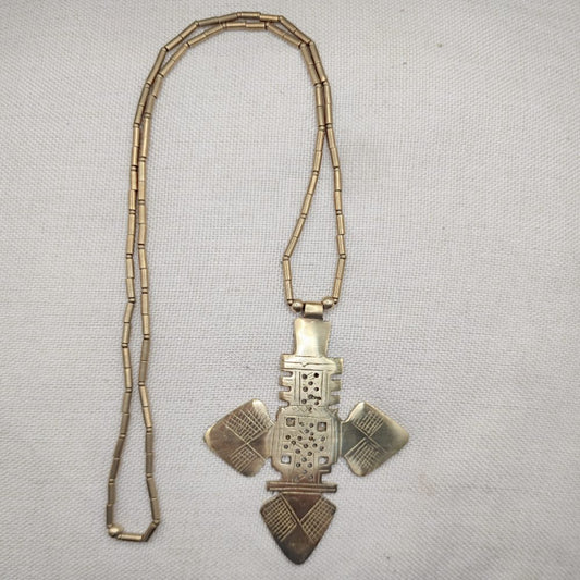 Collana etnica in ottone con ciondolo - KARIMA