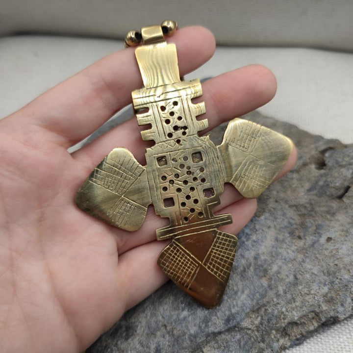 Collana etnica in ottone con ciondolo - KARIMA