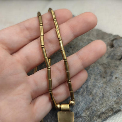 Collana etnica in ottone con ciondolo - KARIMA