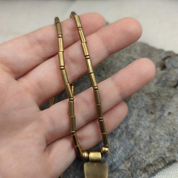 Collana etnica in ottone con ciondolo - KARIMA