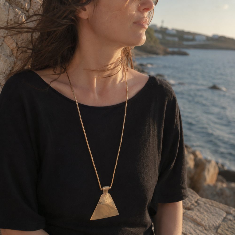Collana etnica in ottone con ciondolo - MARIAM