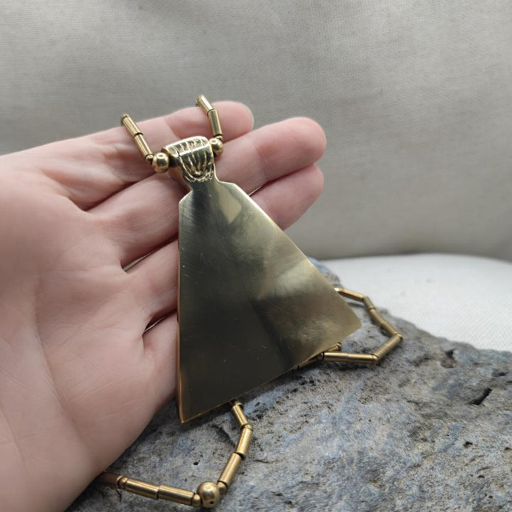 Collana etnica in ottone con ciondolo - MARIAM